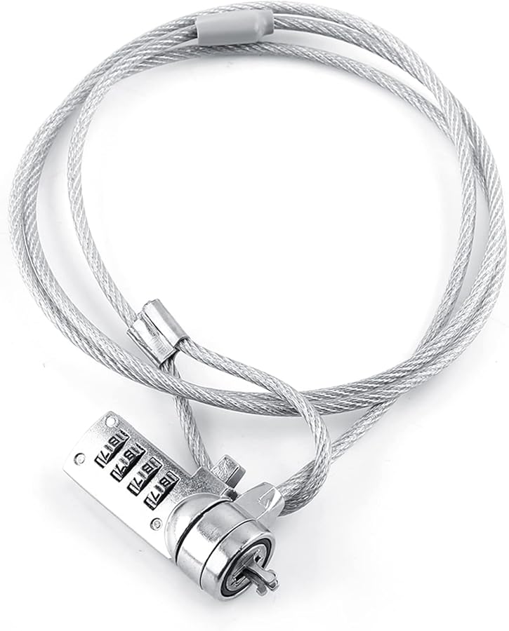 Ciciglow قفل كمبيوتر محمول مكون من 4 أرقام مع كابل أمان لمنع سرعة أجهزة الكمبيوتر المحمول - Image 1